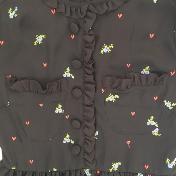 Freeway black floral dress w/ ruffles - size s - Picture 2 of 7